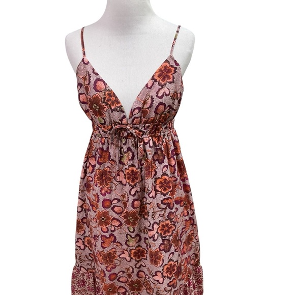 Forever 21 Women's M Medium Maxi Dress Boho Multi Print Empire Waist Romantic - Picture 2 of 8